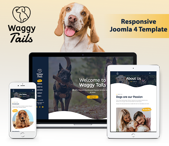 Waggy Tails – Pet & Animals Business Responsive Joomla 4 Template